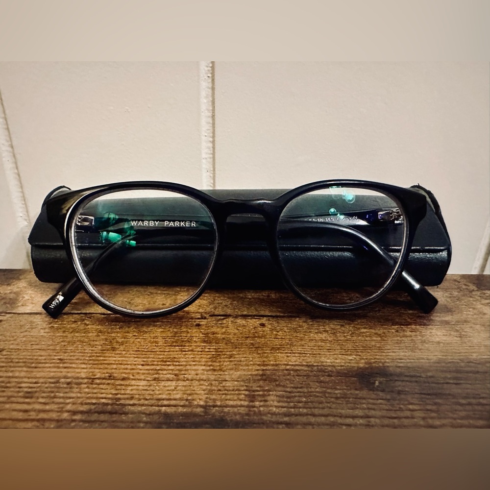 Warby Parker Whalen 356 Eyeglasses Frame Blue Lapis Crystal 51-18-145 Used